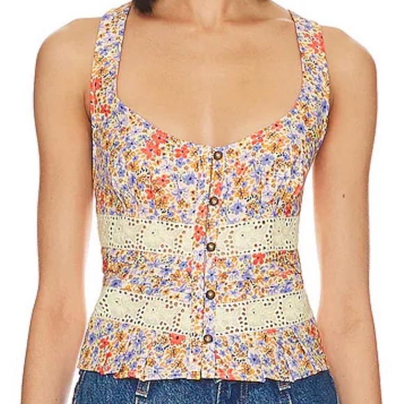 Free People Tops - Free People Revolve Kiana Lace Printed Tank - NWT!